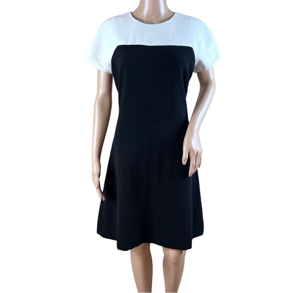 Kate Spade New York Womens Tala A Line Dress Black Color Block Stretch Zip 6 - Picture 2 of 5